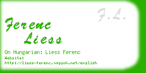 ferenc liess business card